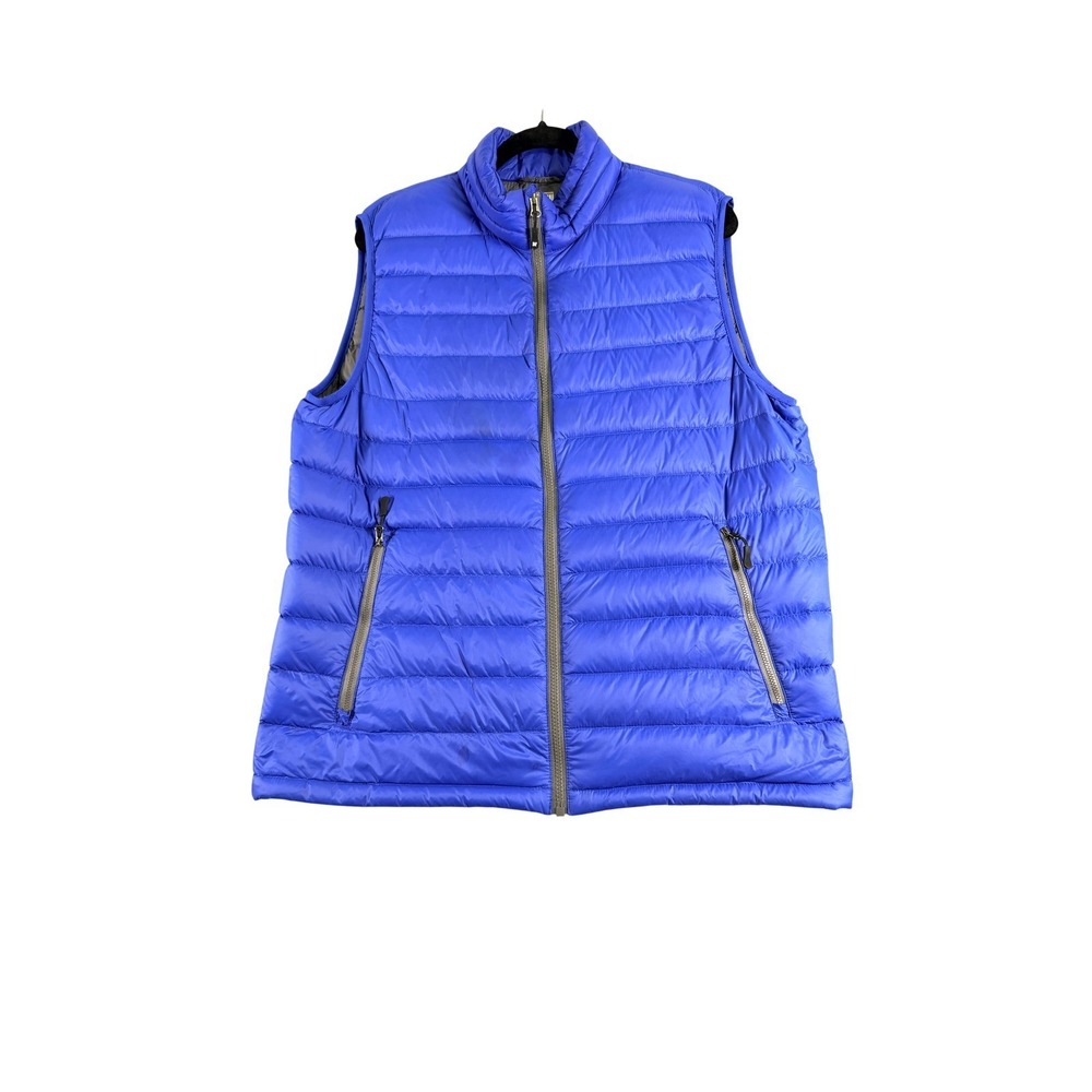 32 Degrees Heat Weatherproof Men's L Blue Puffer Vest Quilted Full Zip Packabl